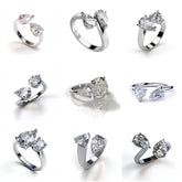 LR_003 : Creative Concept, 1000+ Ladies Rings Designs – Pear Splits & Oval Bypasses: A Delicate Array of Asymmetrical White Diamond Engagement Rings